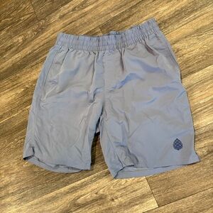 Stio Hideout Shorts 8" Men's L Blue Lined Drawstring Outdoor Nylon